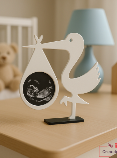 Marco para ecografía en forma de cigüeña con foto de bebé Portafotos anuncio de embarazo original Regalo para futuros papás – marco ecografía