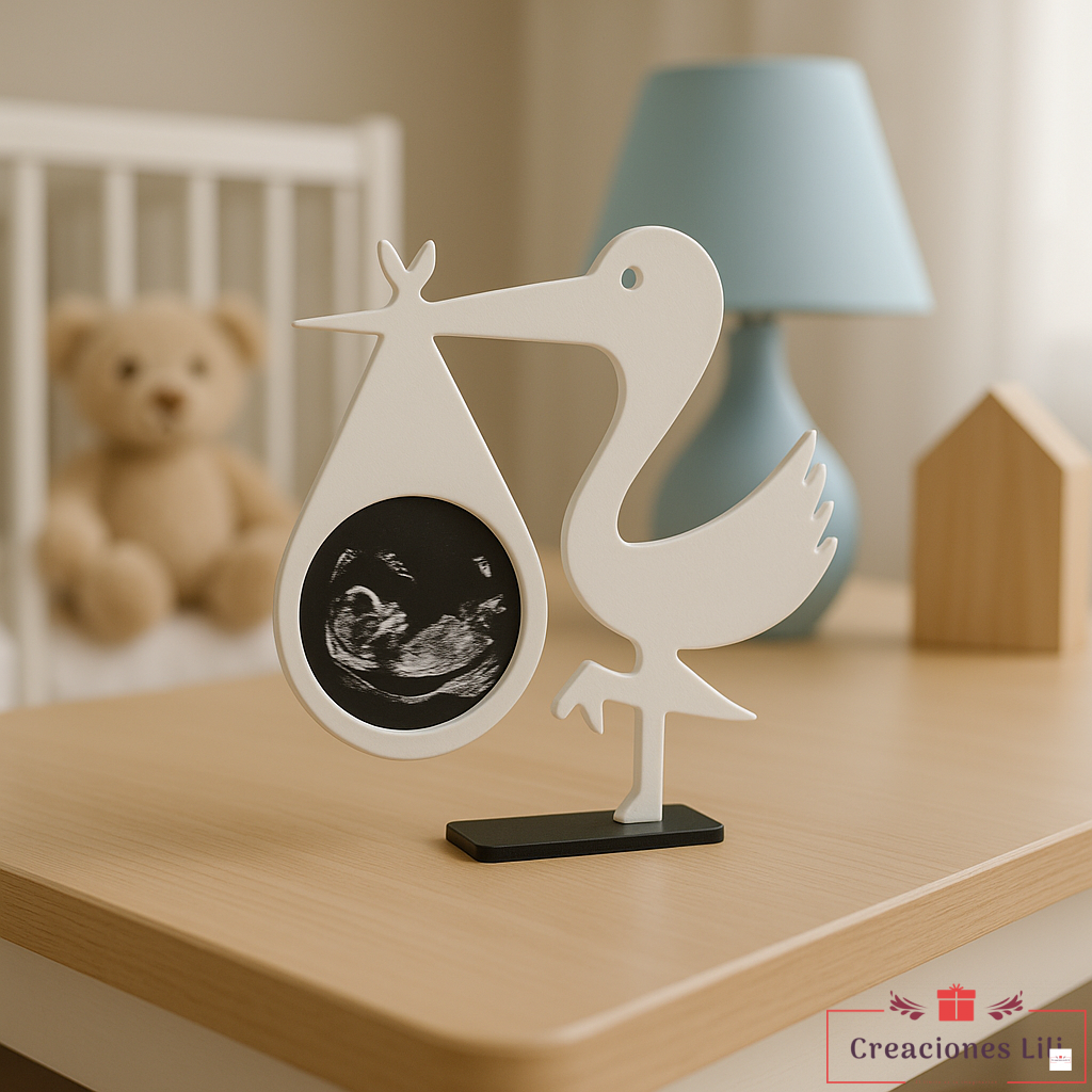 Marco para ecografía Marco para ecografía en forma de cigüeña con foto de bebé Portafotos anuncio de embarazo original Regalo para futuros papás – marco ecografía
